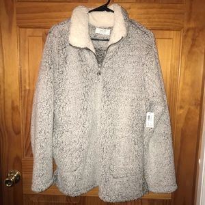 NWT Small Gray Sherpa Pullover
